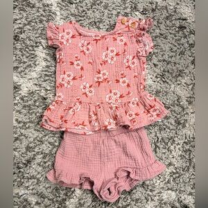 Cat & Jack Pink Floral Ruffle Two-Piece Set